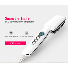High Temperature White LED Hair Brush Straightener